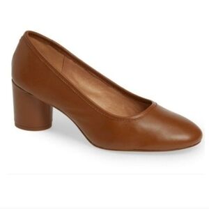 Madewell  The Reid Chunky Heel Leather Pumps sz 8